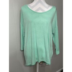 C'est La Vie Quarter Sleeve Top Mint Green Taupe Size 2x